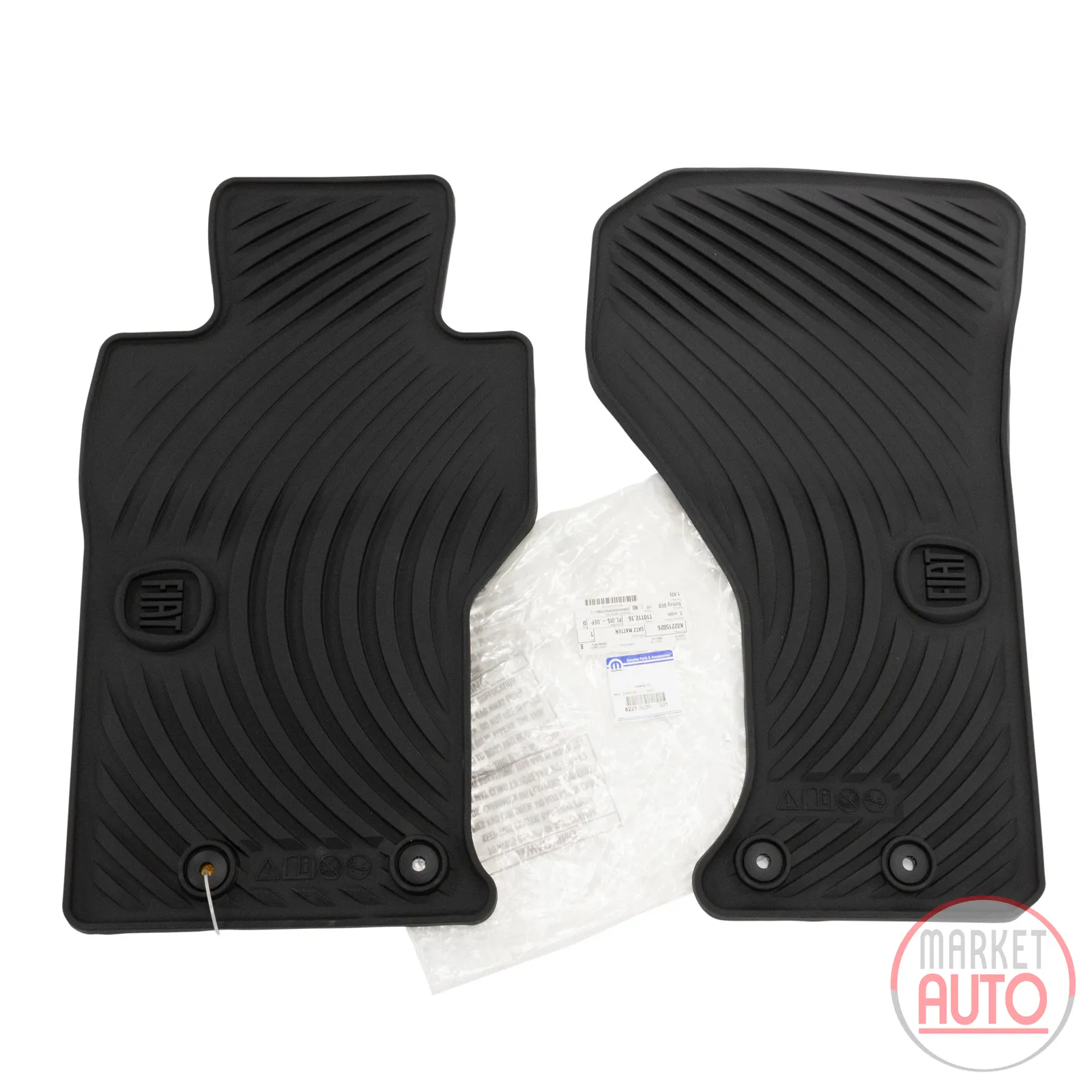 Rubber floor mats set for front