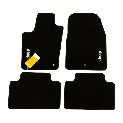 Foot mat set 4-piece velour black