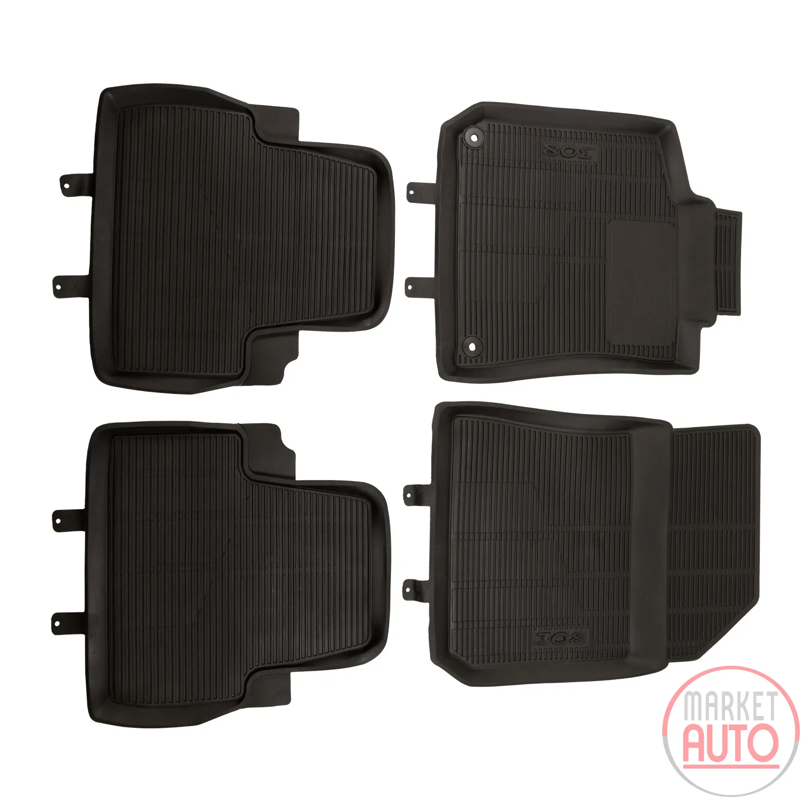 Floor mat set 4-piece PSA OE (1609853280) Rubber Black
