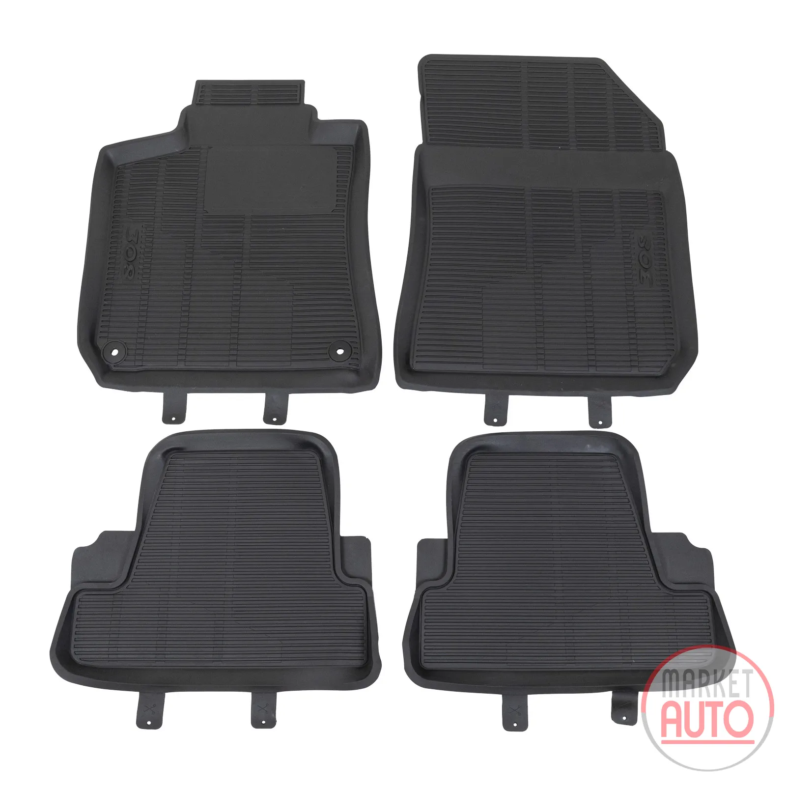 Floor mat set 4-piece PSA OE (1609853080) Rubber Black