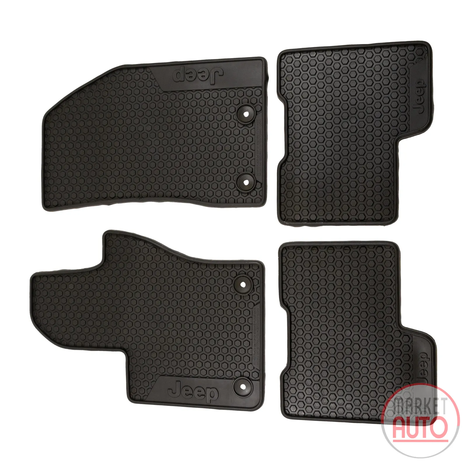 Set of 4 black floor mats with Jeep logo