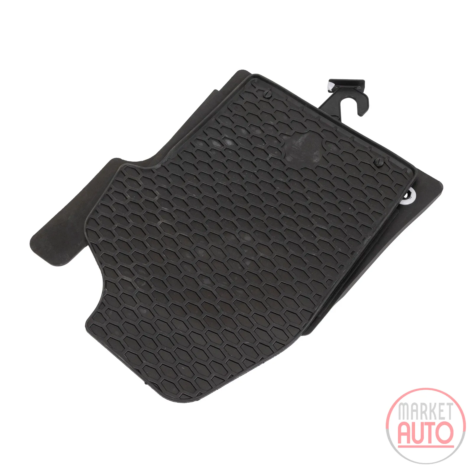 Rubber mat with high edge at the front, 3-part