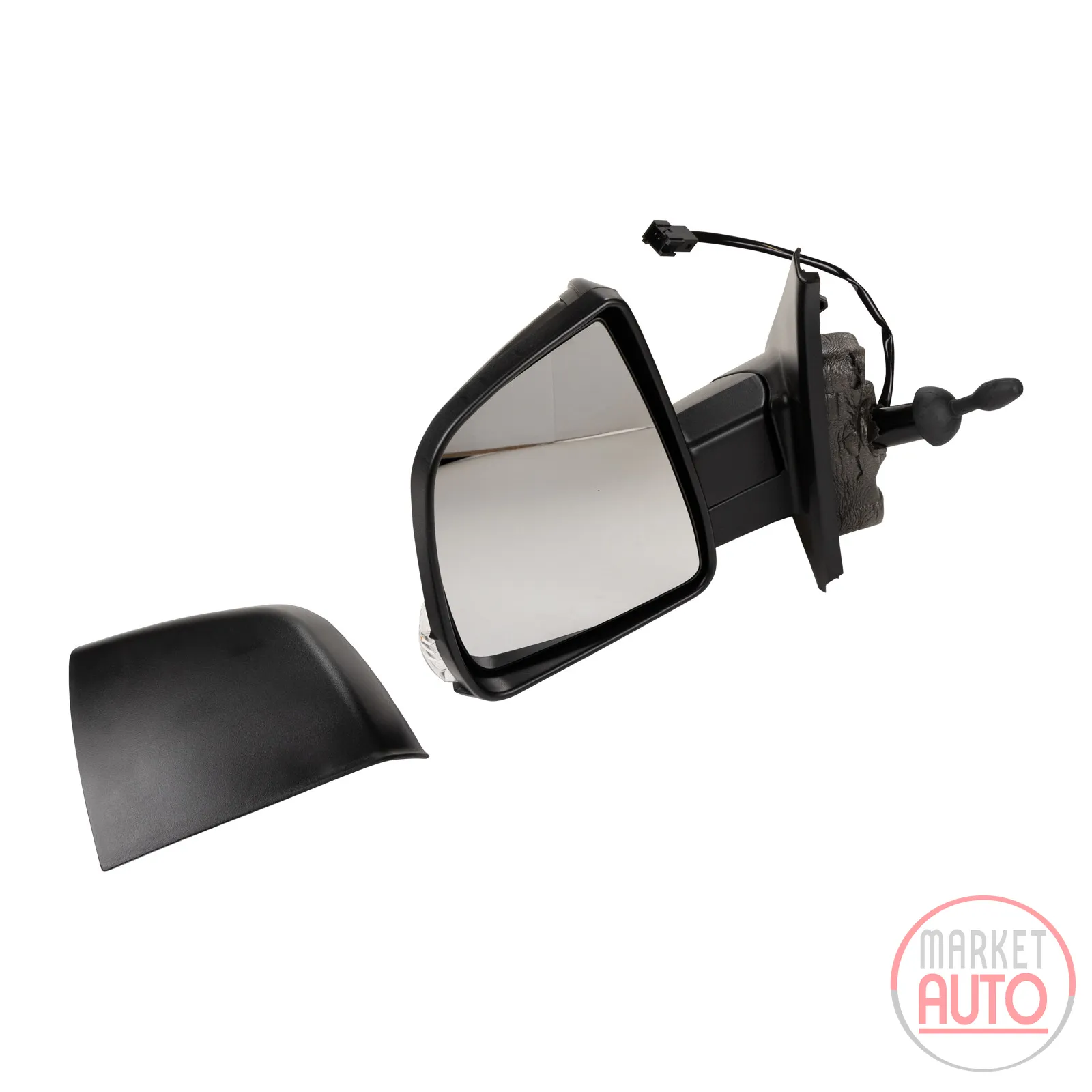 Left exterior mirror mechanically adjustable