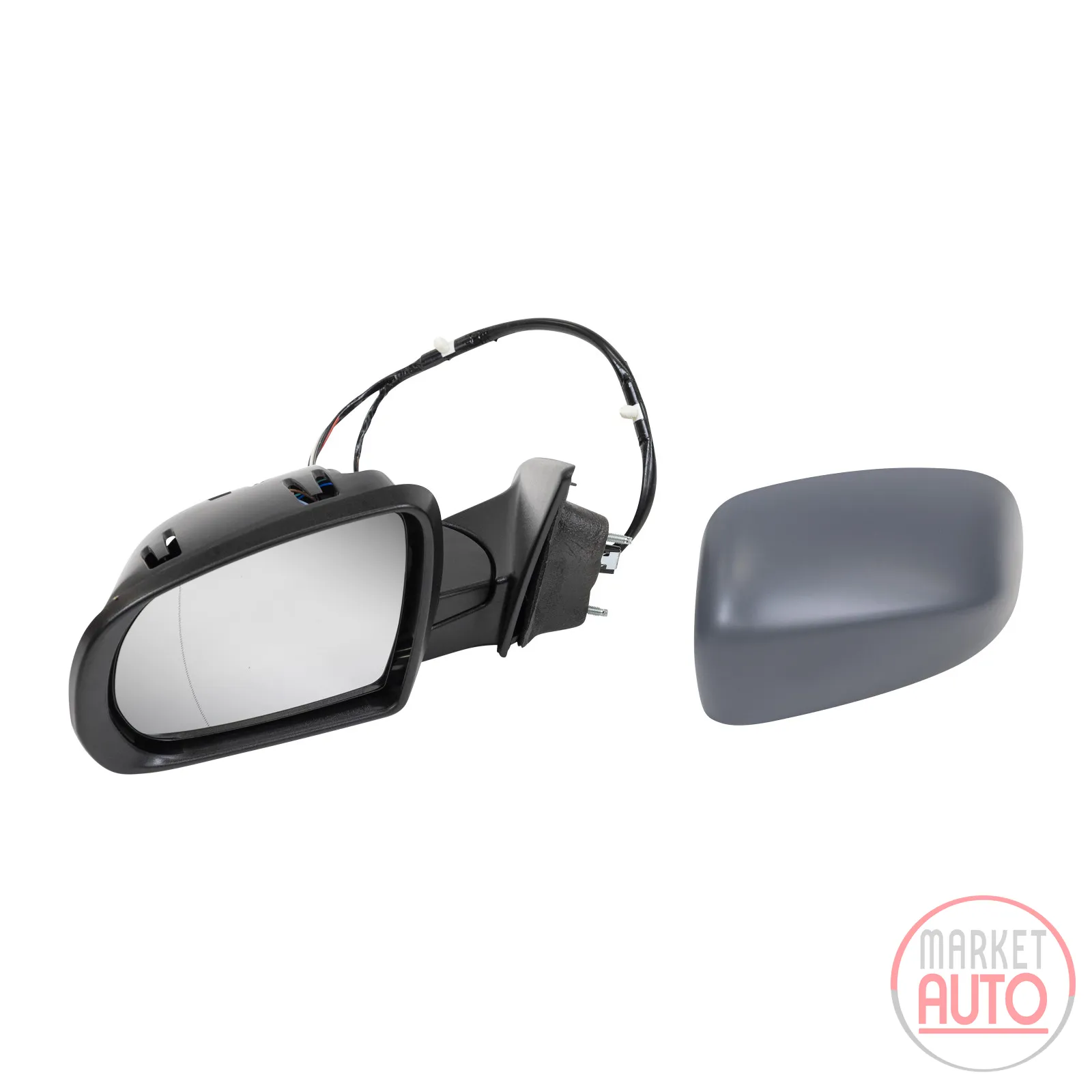 Left exterior mirror electrically adjustable, heated