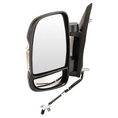 Left exterior mirror, short arm, electrically adjustable, heated, temp. sensor,