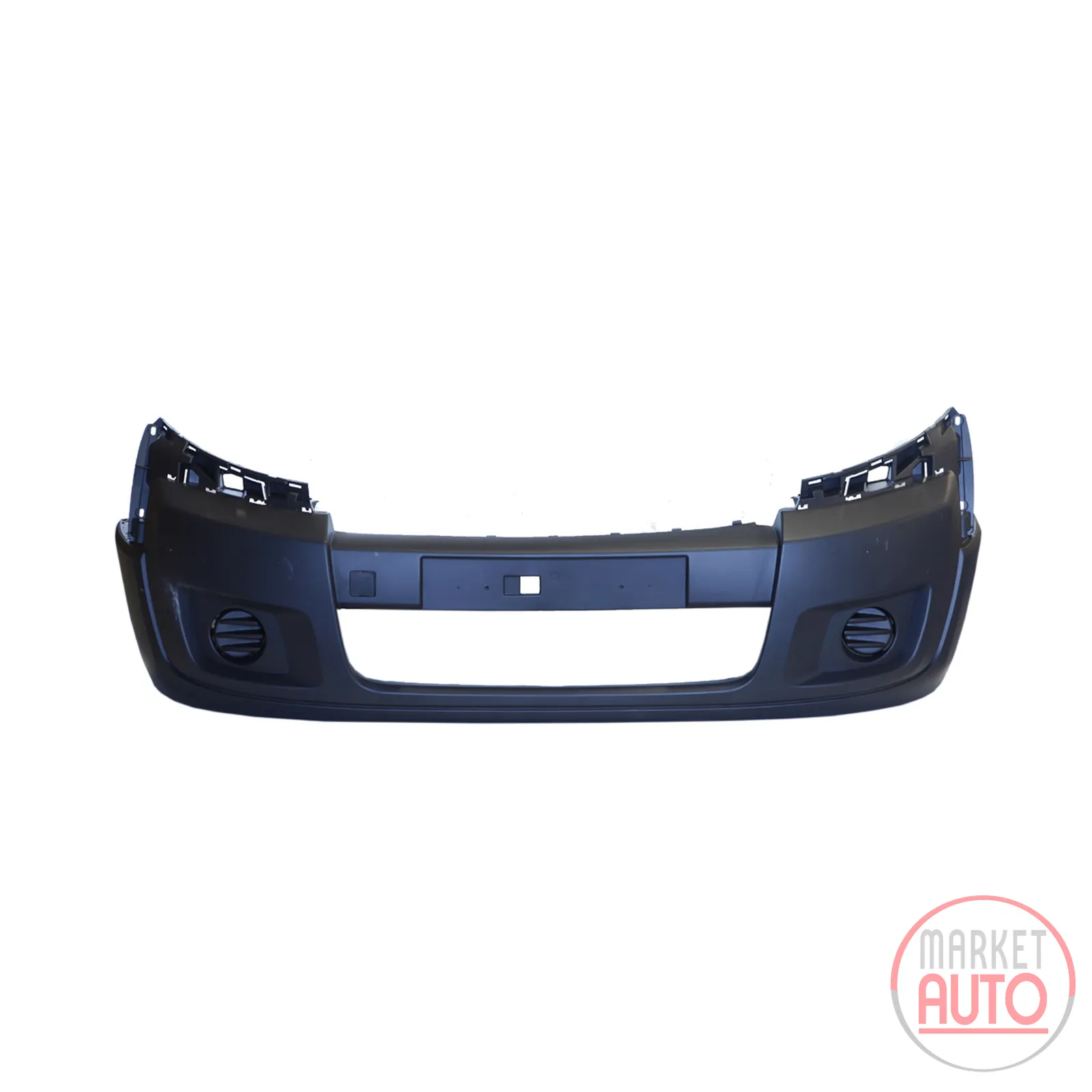 Front bumper black prepared for fog lights