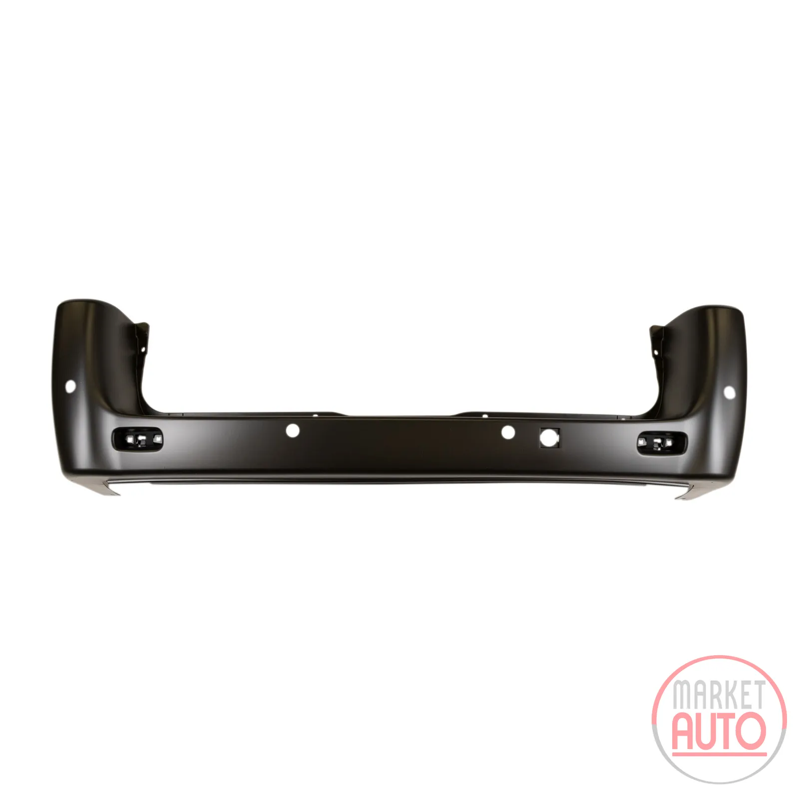 Rear bumper primed with holes for parking sensors
