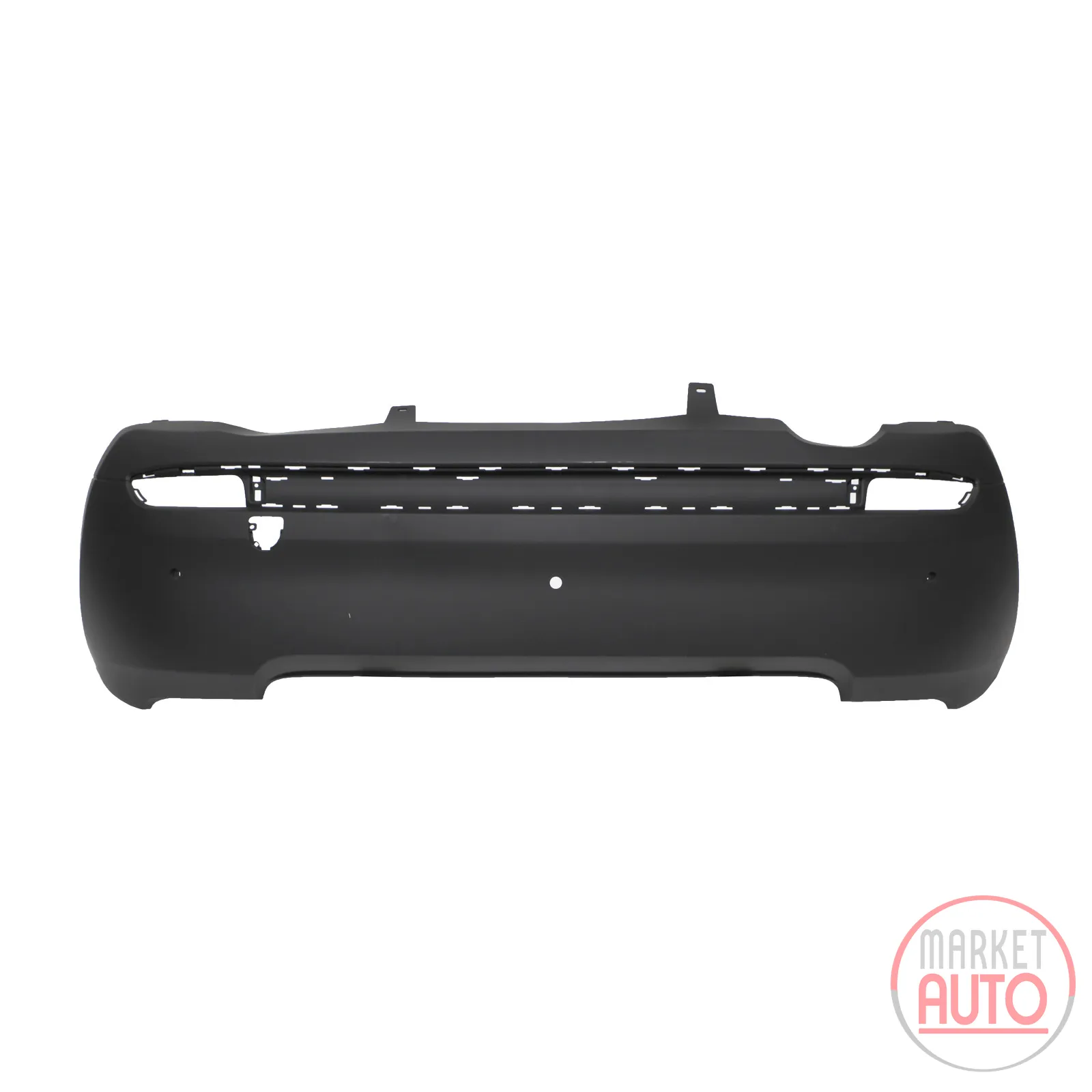 Rear bumper primed with parking sensor