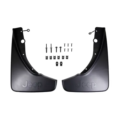 Rear mud flaps with paintable Jeep logo