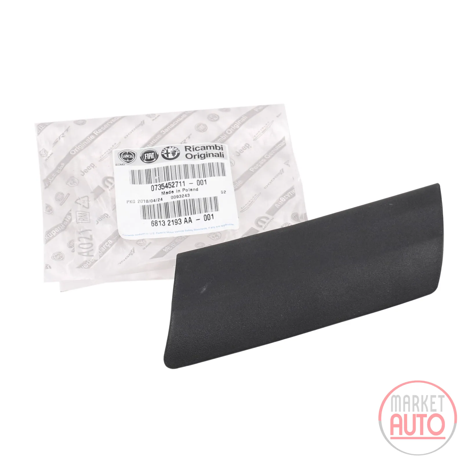 Cover cap for the wind deflector right
