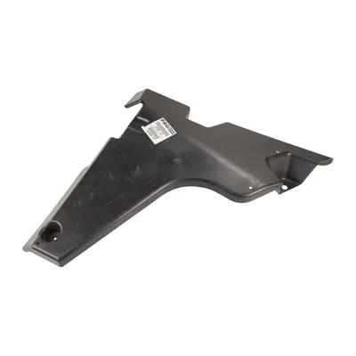 Air baffle under the car on the left