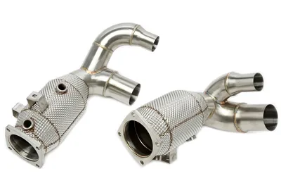Tube d'aval avec bouclier thermique et convertisseur catalytique Porsche