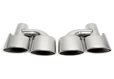 Tuyau universel en acier inoxydable pour le soudage sur "H-pipe mono design" en chrome/brillant Mercedes Benz