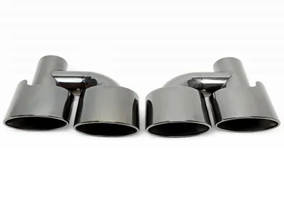 Tube d'échappement universel en acier inoxydable pour le soudage sur "H-pipe double design" en noir/brillant Mercedes Benz