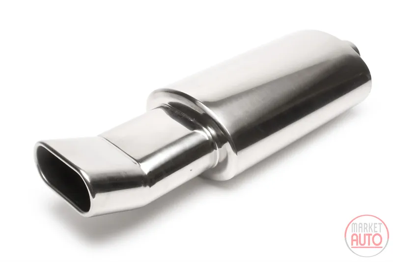 Silencieux arrière sport en acier inoxydable universel 70 x 140mm DTM ovale / brided