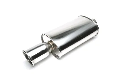 Silencieux arrière sport en acier inoxydable universel 115mm rond / biseauté / bride extérieure