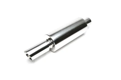 Silencieux arrière sport en acier inoxydable universel 75 x 77mm ovale / biseauté