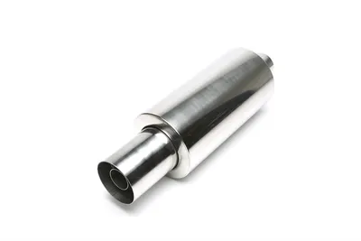 Silencieux arrière sport en acier inoxydable universel 110 / 45mm rond / aiguisé / silencieux dans le tuyau d'échappement