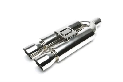 Silencieux arrière sport en acier inoxydable universel 2 x 88 x 90mm ovale / aiguisé / biseauté