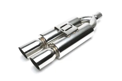 Silencieux arrière sport en acier inoxydable universel 2 x 92 x 87mm ovale / aiguisé / biseauté