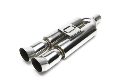 Silencieux arrière sport en acier inoxydable universel 2 x 90/100mm DTM ovale / aiguisé