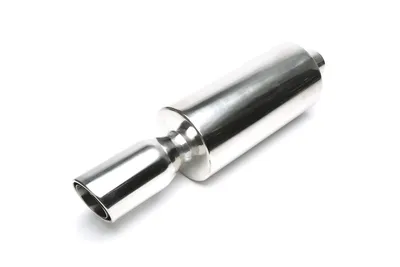 Silencieux arrière sport en acier inoxydable universel 100 / 75mm rond / bride / biseauté