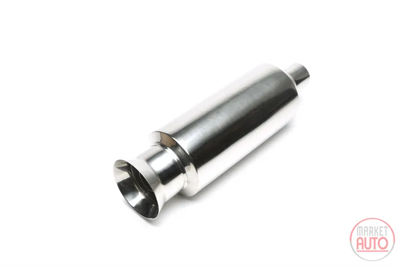 Silencieux arrière sport en acier inoxydable universel 125/100 / 45mm rond / broyé / silencieux dans le tuyau d'échappement