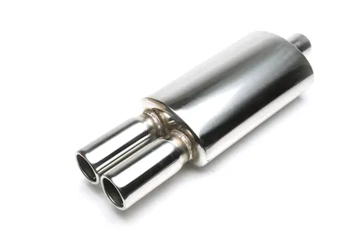 Silencieux arrière sport en acier inoxydable universel 2 x 76mm rond / brided