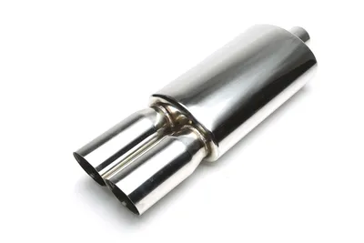 Silencieux arrière sport en acier inoxydable universel 2 x 88 x 90mm ovale / aiguisé / biseauté
