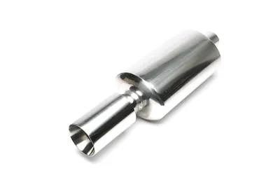 Silencieux arrière sport en acier inoxydable universel 100mm rond / lisse / tiré vers l'intérieur