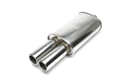Silencieux arrière sport en acier inoxydable universel 2 x 76mm rond / brided