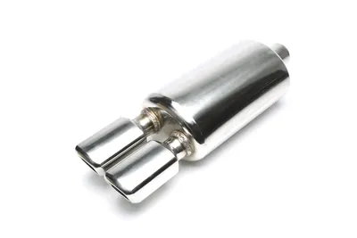 Silencieux arrière sport en acier inoxydable universel 2 x 86 x 70 mm carré / biseauté / tiré vers l'intérieur