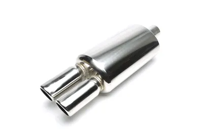 Silencieux arrière sport en acier inoxydable universel 2 x 76mm rond / biseauté