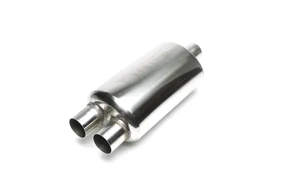 Silencieux arrière sport en acier inoxydable universel 2 x 52mm rond / aiguisé