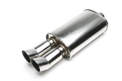 Silencieux arrière sport en acier inoxydable universel 2 x76mm DTM