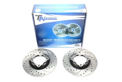 Disque de frein de sport fixé à l'essieu avant perforé + fente Hyundai · Mitsubishi