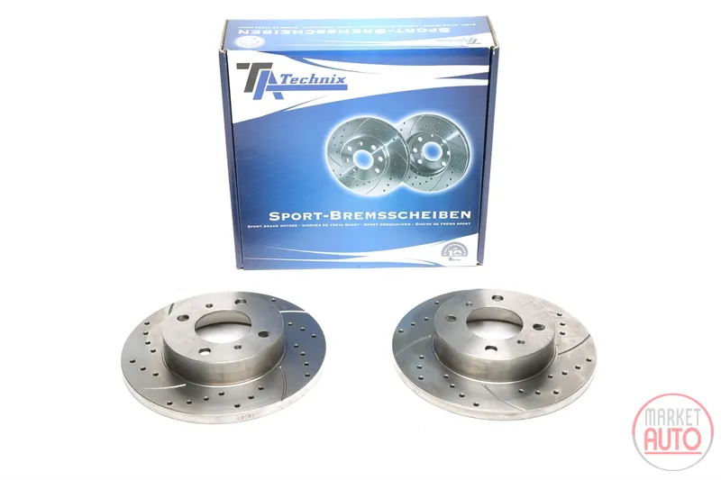 Disque de frein de sport fixé à l'essieu avant perforé + fente Mitsubishi · Proton