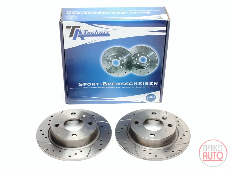 Disque de frein de sport fixé essieu arrière perforé + fente Volvo