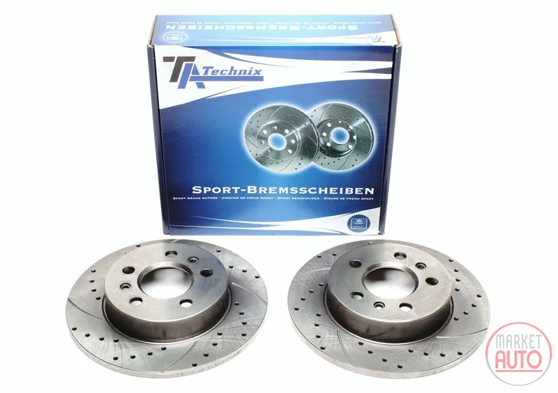 Disque de frein de sport fixé essieu arrière perforé + fente Renault