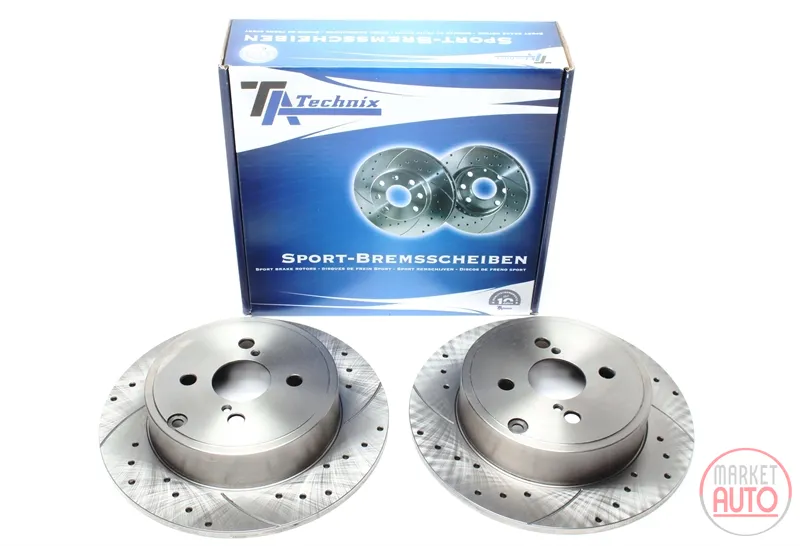 Disque de frein de sport fixé essieu arrière perforé + fente Toyota