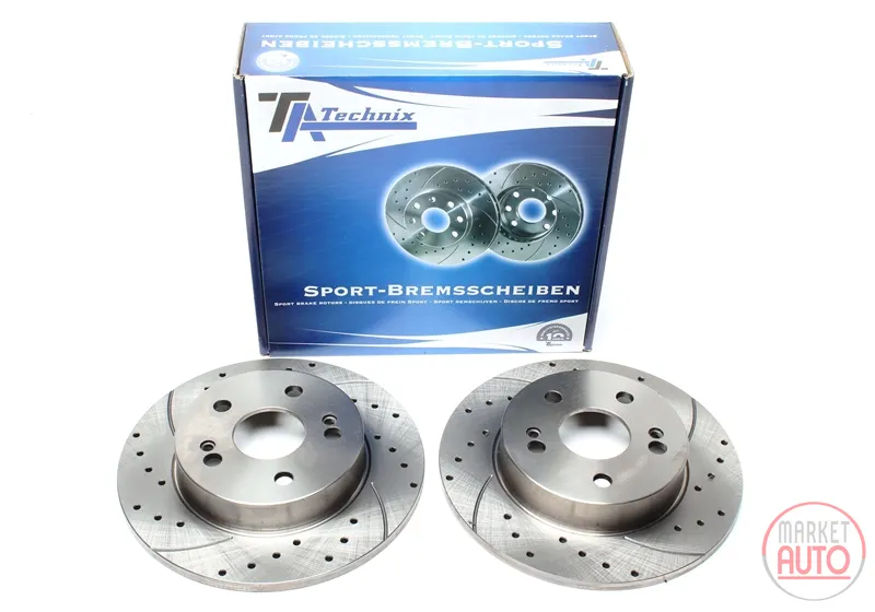 Disque de frein de sport fixé essieu arrière perforé + fente Renault