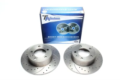 Disque de frein de sport fixé essieu arrière perforé + fente Nissan · Opel · Renault