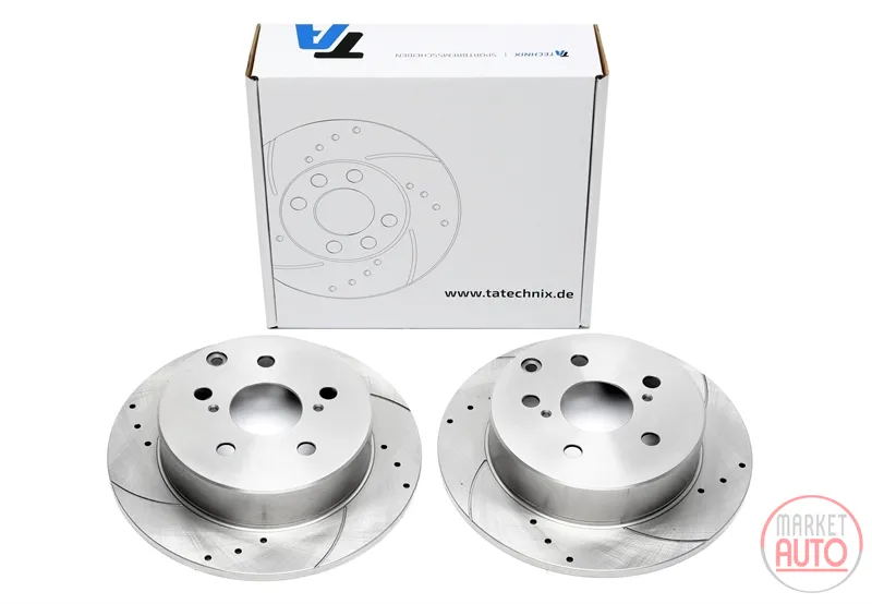 Disque de frein de sport fixé essieu arrière perforé + fente Toyota