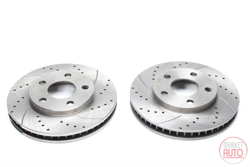 Disque de frein de sport fixé à l'essieu avant perforé + fente + ventilé à l'intérieur Buick · Opel · Pontiac