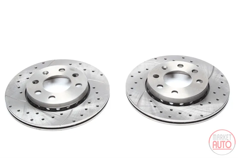 Disque de frein de sport fixé à l'essieu avant perforé + fente + ventilé à l'intérieur Audi · VW