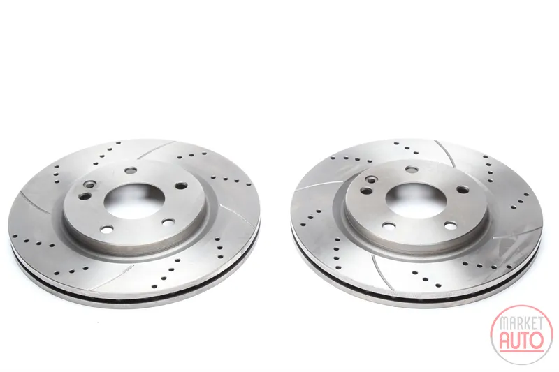 Disque de frein de sport fixé à l'essieu avant perforé + fente + ventilé à l'intérieur Mercedes Benz