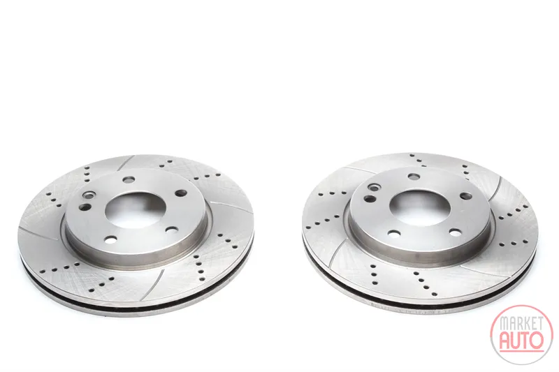 Disque de frein de sport fixé à l'essieu avant perforé + fente + ventilé à l'intérieur Mercedes Benz