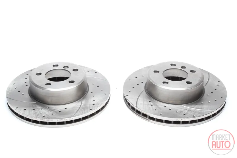 Disque de frein de sport fixé à l'essieu avant perforé + fente + ventilé à l'intérieur BMW