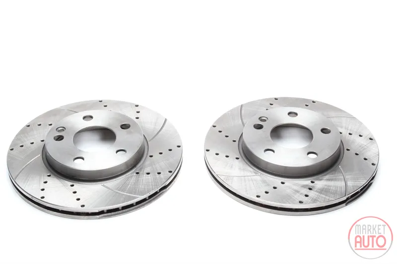 Disque de frein de sport fixé à l'essieu avant perforé + fente + ventilé à l'intérieur Mercedes Benz