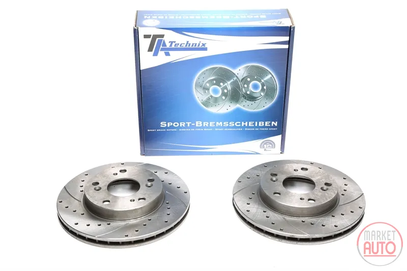 Disque de frein de sport fixé à l'essieu avant perforé + fente + ventilé à l'intérieur Honda